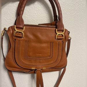 CHLOE Marcie small double carry leather satchel crossbody bag